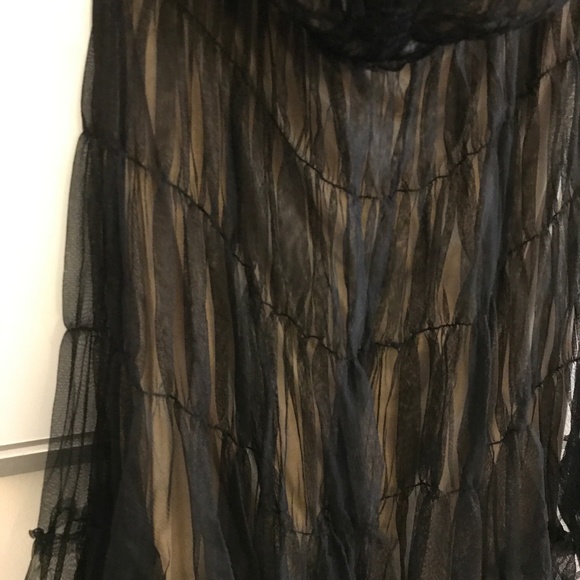 LaRok babydoll strapless top layered black mesh with pleats - Picture 8 of 8